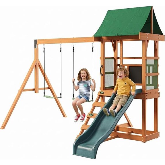 10 Best Rated Backyard Playsets for 2026 9 wooden swing set with slide