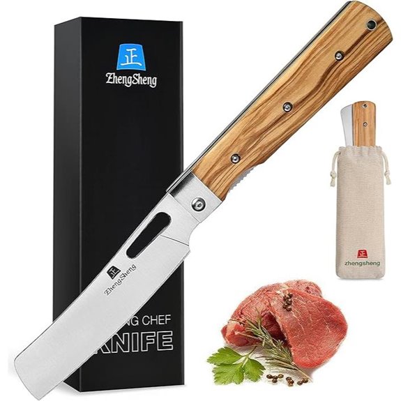 10 Best Outdoor Cooking Knives for 2026 (Slice in Style) 3 zhengsheng folding knife with olive handle